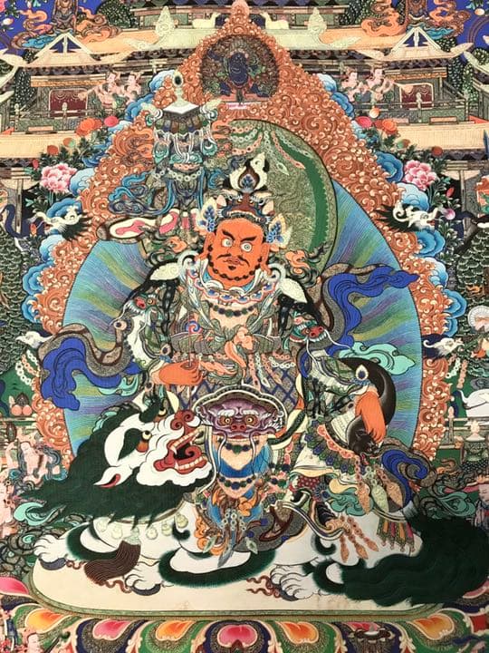 チベット　密教曼陀羅画　ラクシャサ