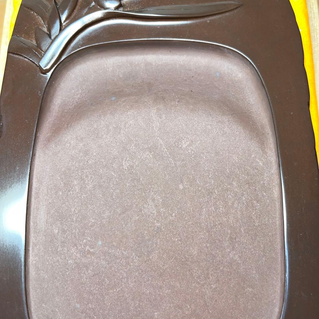 ⭕️赤間硯　蘭文研　伝統工芸士　下井唯石　新品美品　1.2kg超　共桐箱