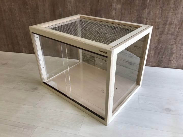 ＦandＫ爬虫類木製ケージ　ハリネズミ仕様　600×450×450