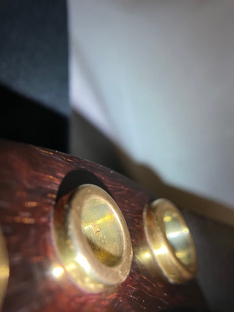 【高級希少】津軽三味線 紅木 トチ有 子持綾杉胴 三つ折棹 金細 二本溝 K18