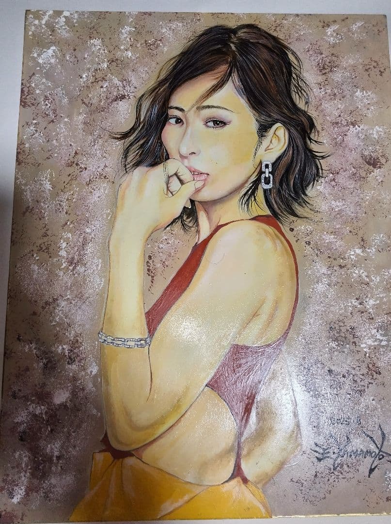 絵画、油彩、6F美人画、裸婦、山本英二、夏の風、額縁付き真作、肉筆、高塚省吾。。