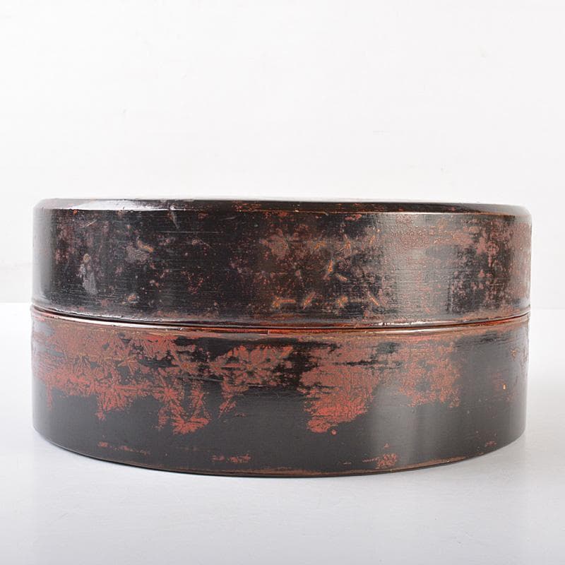 古民具　時代漆器　根来塗　食籠　菓子器　蓋物　D　R7544