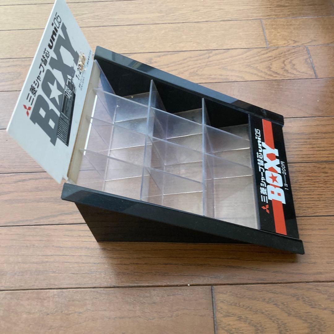 三菱　uni 陳列ケース プラスチック ディスプレイ ショーケース 昭和