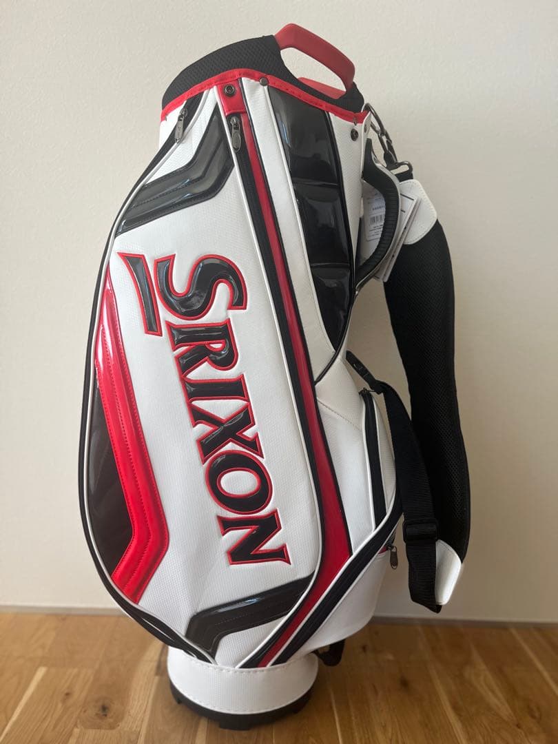 【新品未使用】Srixon キャディバッグ ホワイト/レッド　9.5型　3キロ