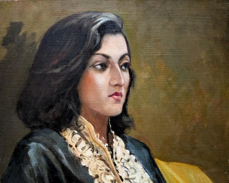 二元会常任委員審　 奥野北雄 　二元会総理大臣賞　油彩画　直筆 　F８号　額装