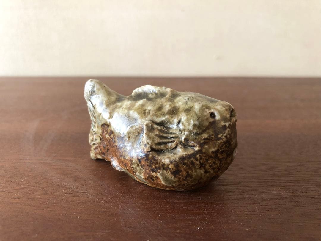 『河豚 水滴』　鹿児島寿蔵　/紙塑人形 人間国宝 信楽 書道道具