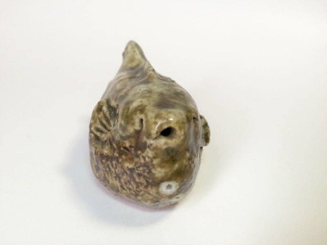 『河豚 水滴』　鹿児島寿蔵　/紙塑人形 人間国宝 信楽 書道道具