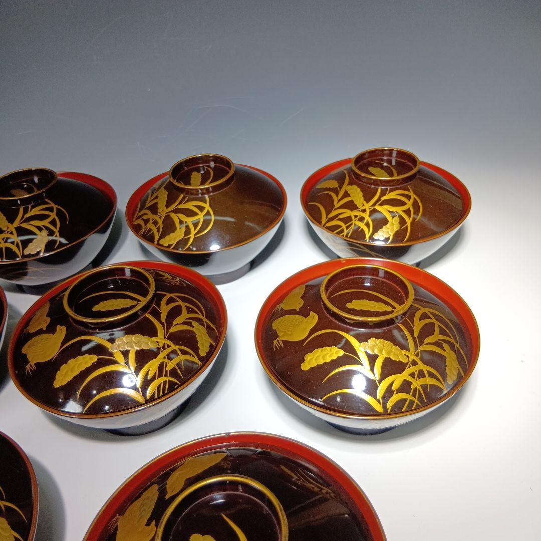 時代物　蒔絵吸物椀10客