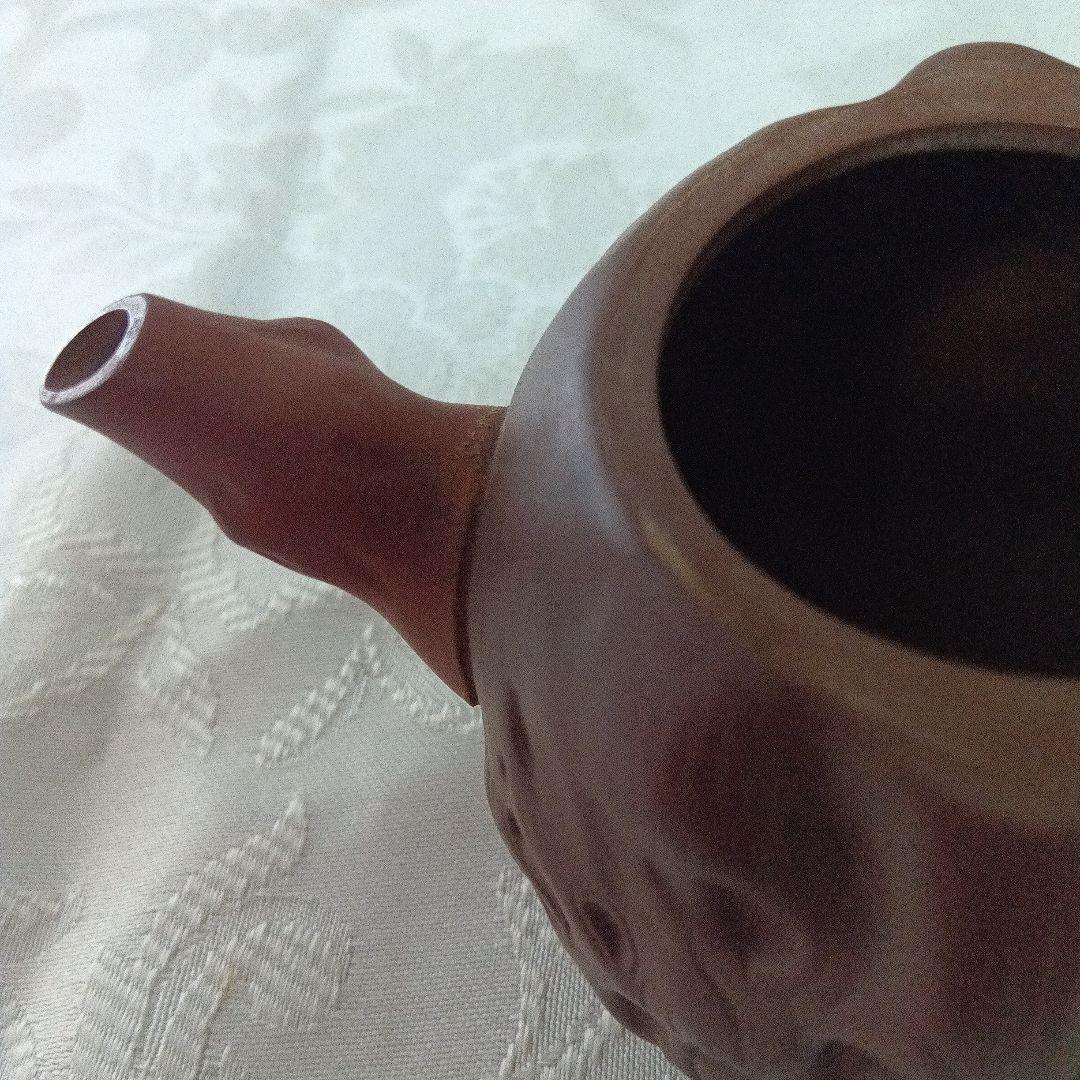 中国宜興　紫砂　急須 茶壺　在銘　煎茶道　リスのモチーフ