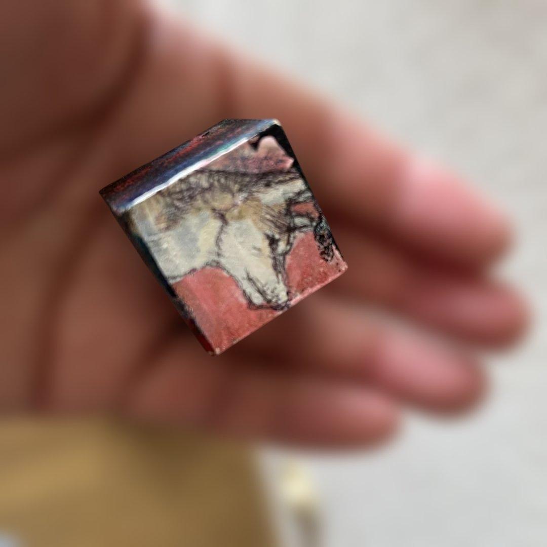 手作り　サイコロ画　8個　油彩　アクリル