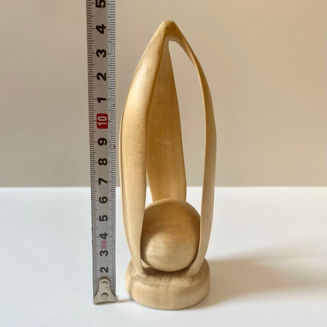 木　木製　木彫　木彫り　ボール　玉　オブジェ　置物