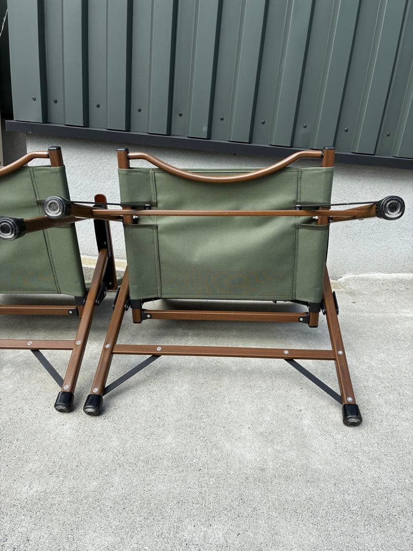 アウトドアチェア 折りたたみ式 グリーン 2脚セット