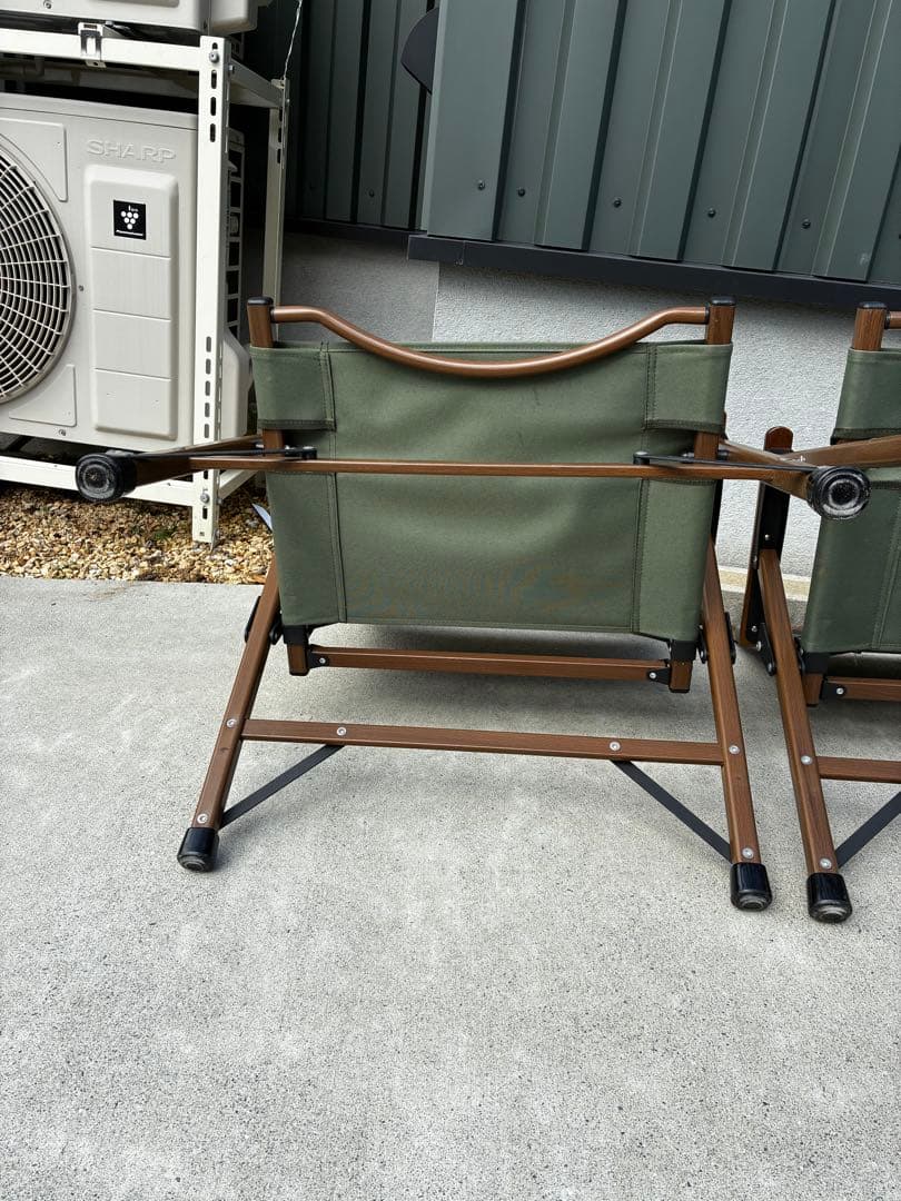 アウトドアチェア 折りたたみ式 グリーン 2脚セット