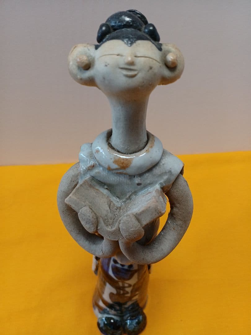 砥部焼　森元青芳　陶器人形