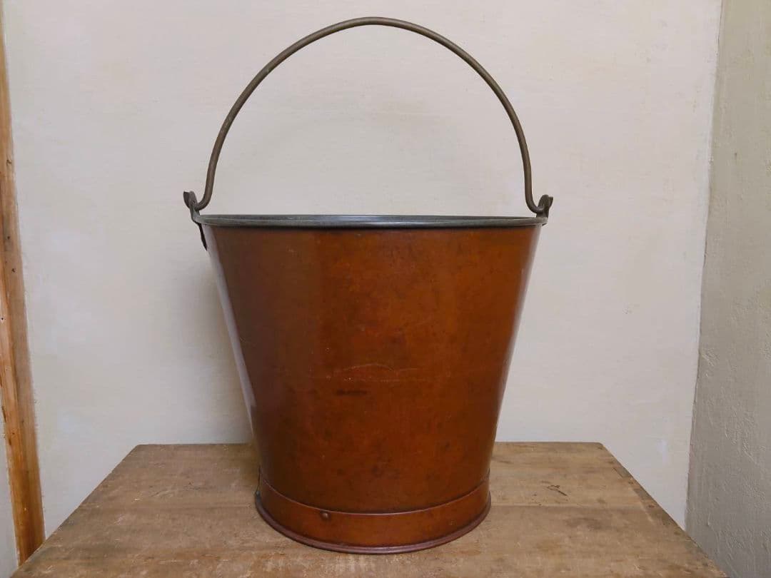 ★古い銅バケツ　シャビー　インダストリアル　昭和レトロ　古道具　アンティーク