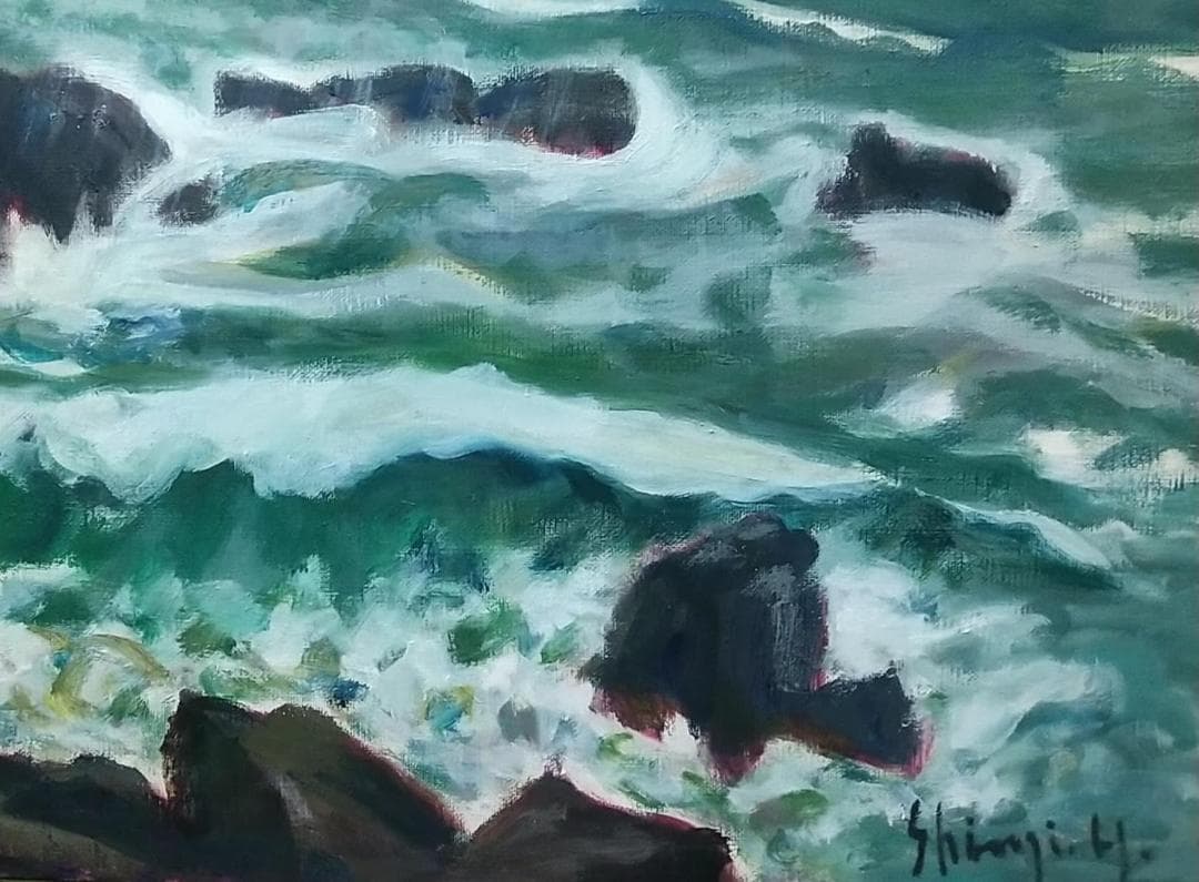 「房総秋雨」1982 F15 油彩画 油絵 絵画