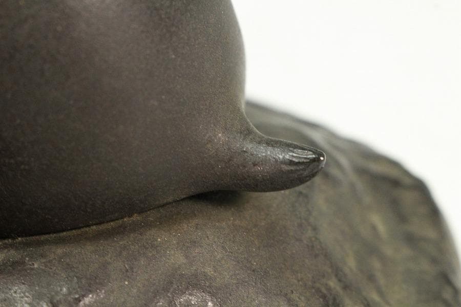 金工師 徳光造 遊三犬 置物(K-XA873)