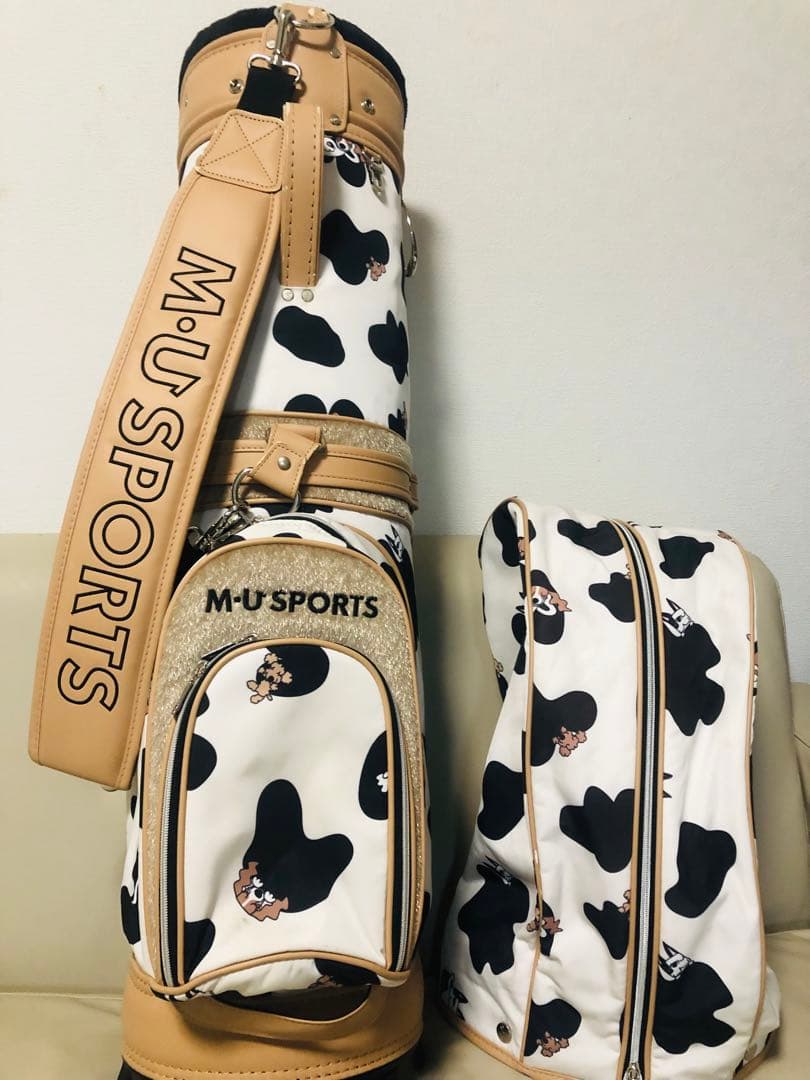 3姉妹mama　廃盤希少　M.U.SPORTS 牛柄 ゴルフバッグ　美品