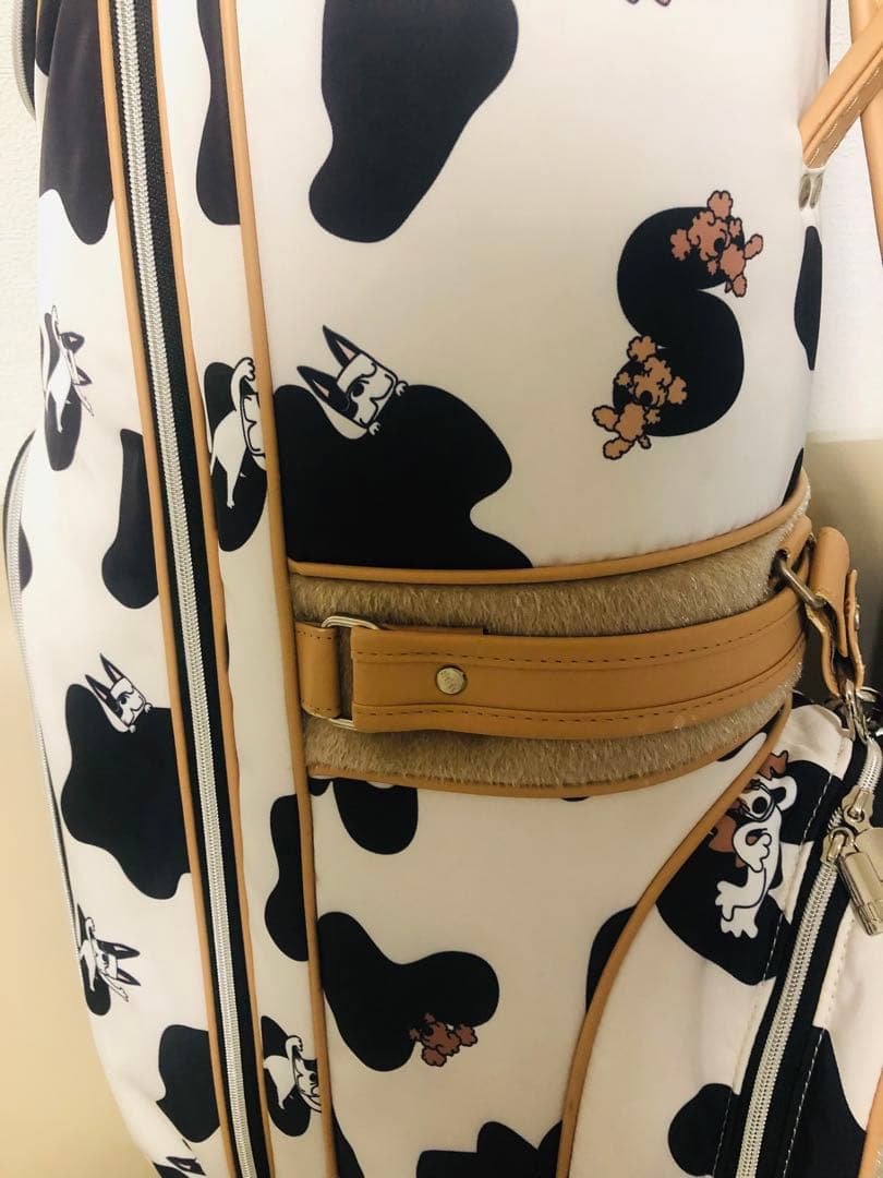 3姉妹mama　廃盤希少　M.U.SPORTS 牛柄 ゴルフバッグ　美品