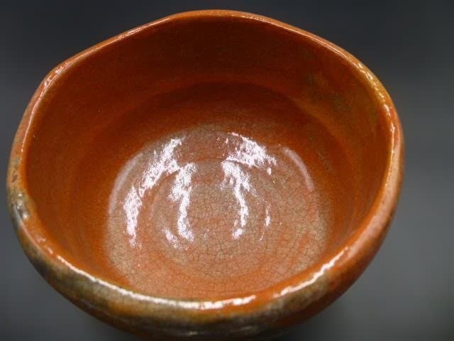 楽吉左衛門　七代　長入　赤茶碗／楽吉左衛門　九代　了入極め箱／仕覆