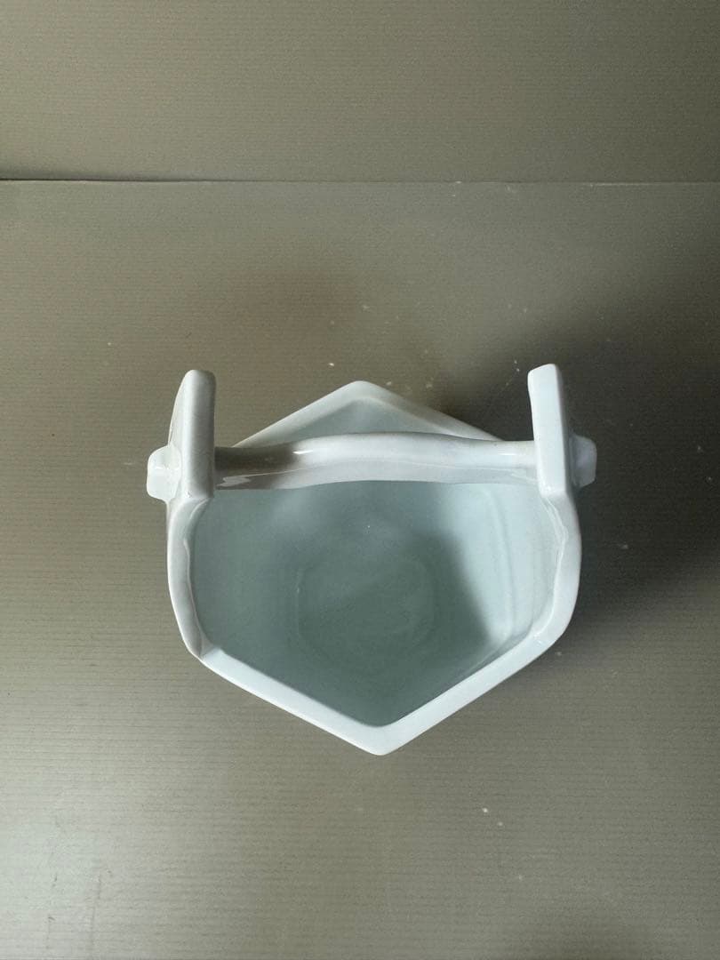 2567 平戸　弥治右衛門　染付山水　手桶　花器　未使用