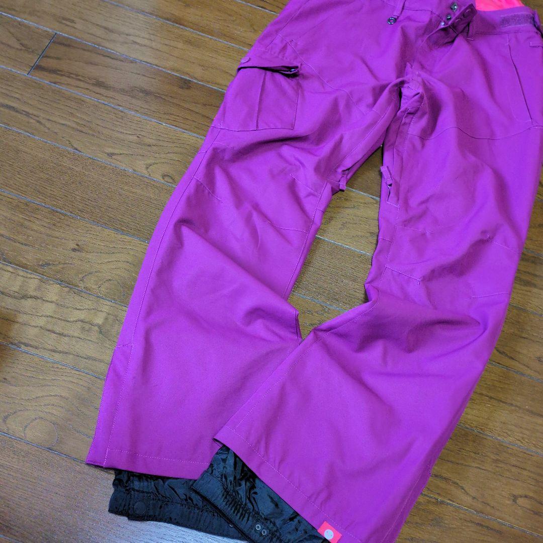 ROXY　スノボウェア　上下セット　Ｍ　ロゴ　総柄　幾何学模様　ピンク　パープル