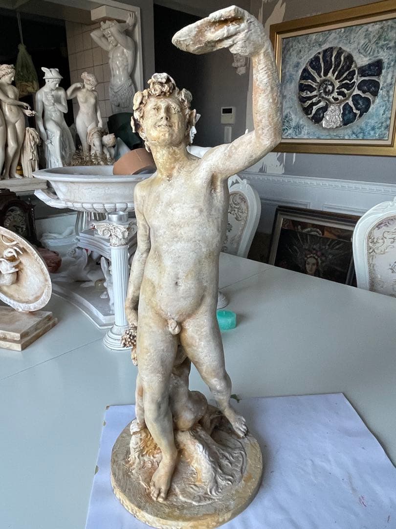 ローマ神話　バックスの像 47cm ギリシャ神話では、ディオニューソス