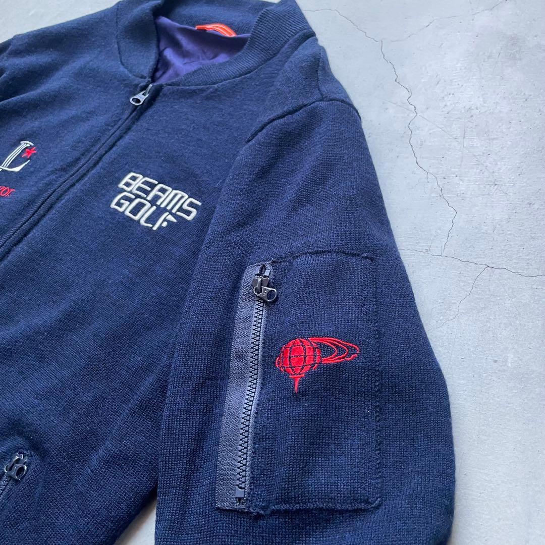 BEAMS GOLF ビームスゴルフ アンゴラウールニット ダブルジップブルゾン