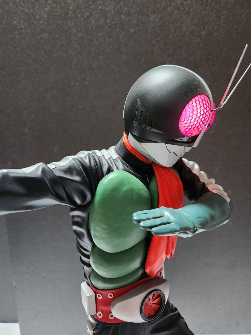 【遂に出品！究極のプロ完成品No5 】電飾★海洋堂 メガソフビ 仮面ライダー2号