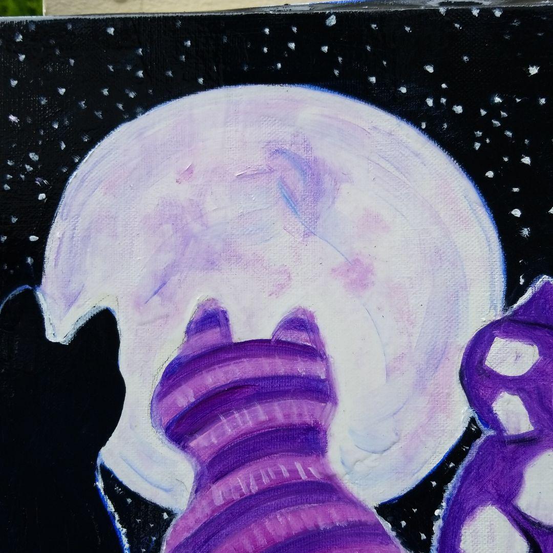 油絵　専用　五つ子の猫のお月見