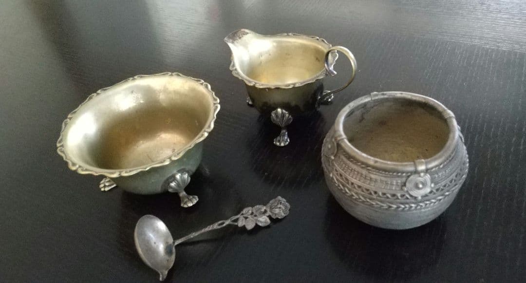 アンティーク　シュガーポット　スプーン ミルクジャグ　マドラー立て…