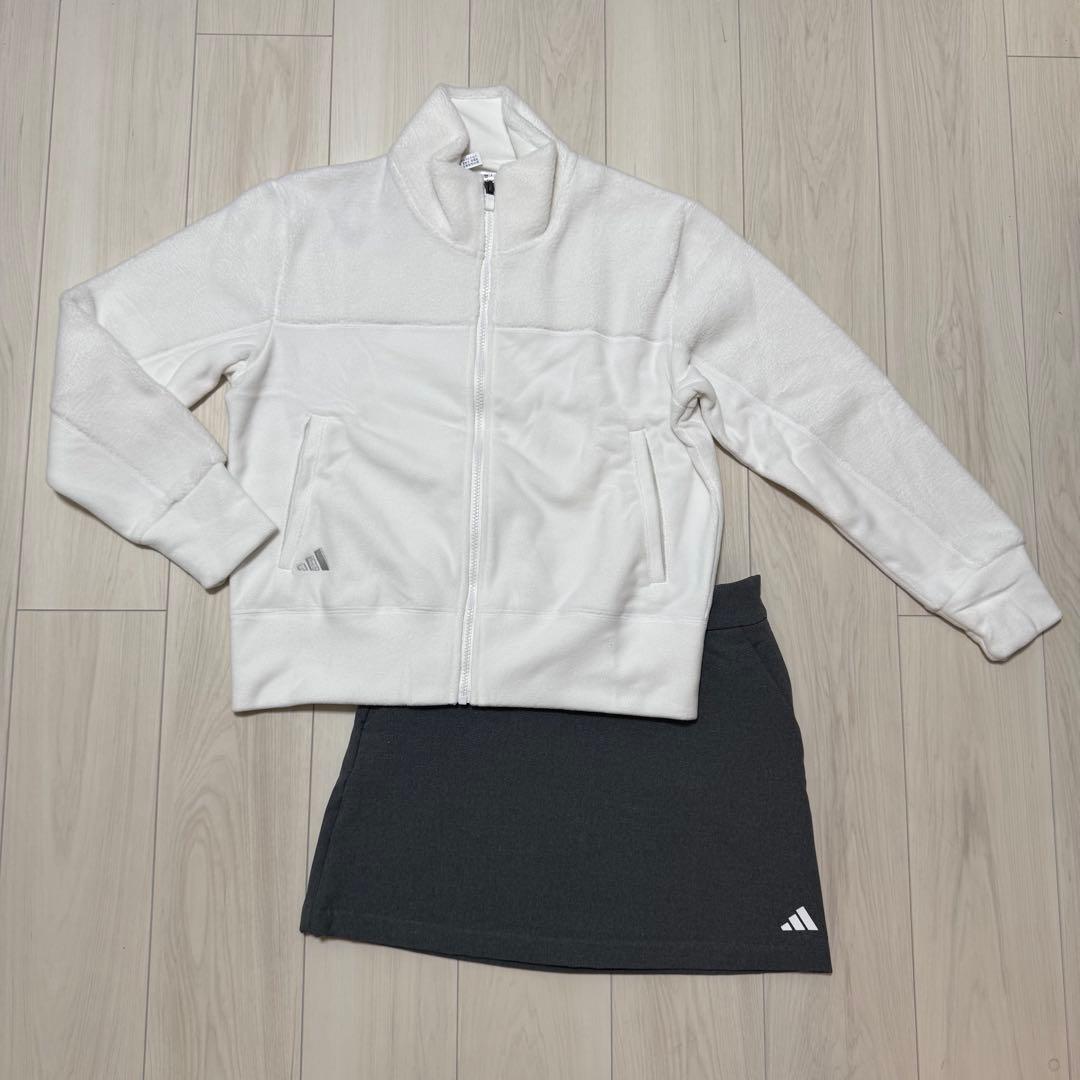 新品 アディダス セットアップ フリース ジャケット 裏起毛 スカート 秋冬
