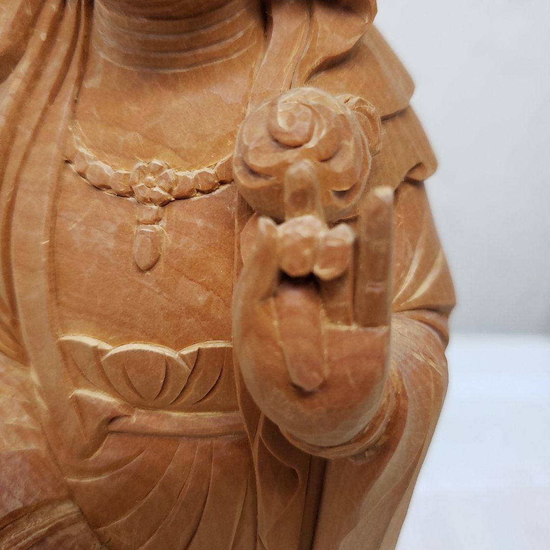 Ｂフライデー　蔵出し特価仏像★桧材 滴水観音菩薩像★高さ：約30cm