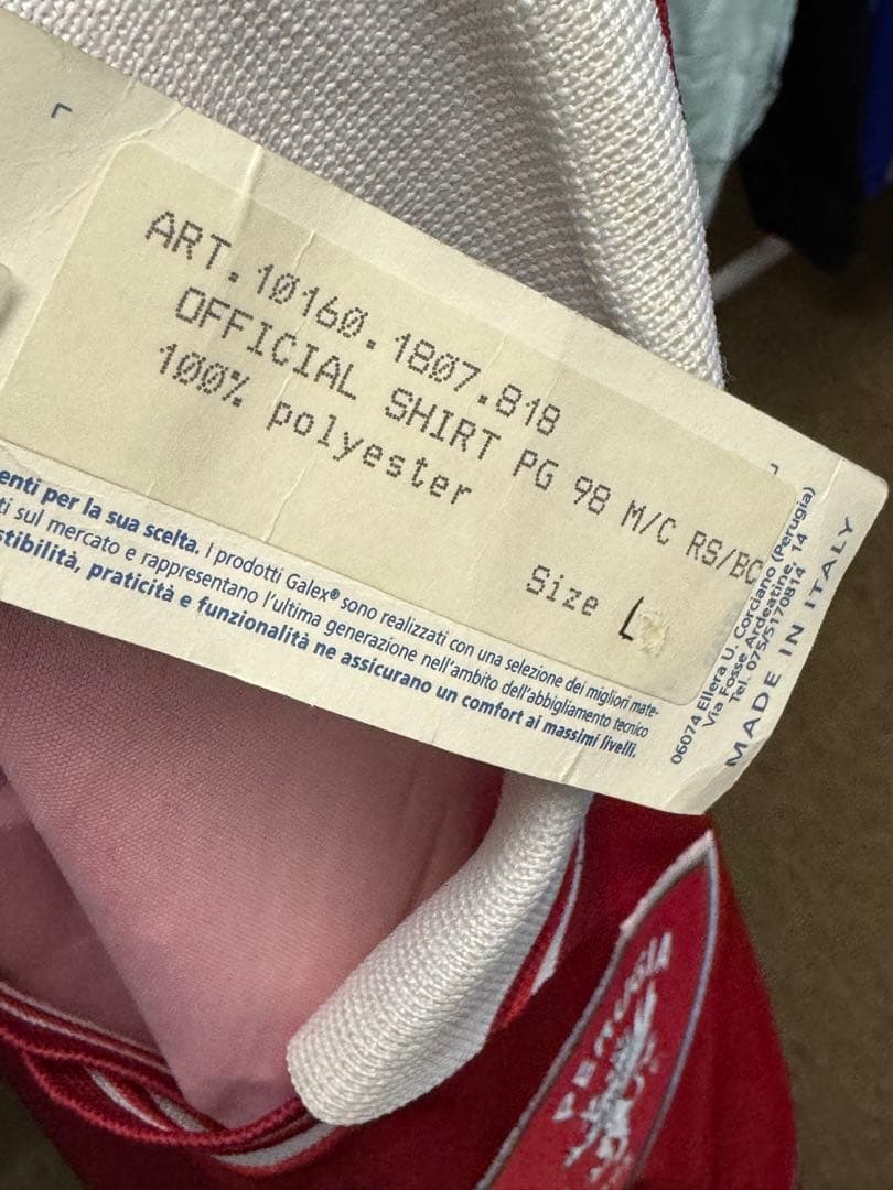 PERUGIA A.C. サッカーシャツ 赤/白