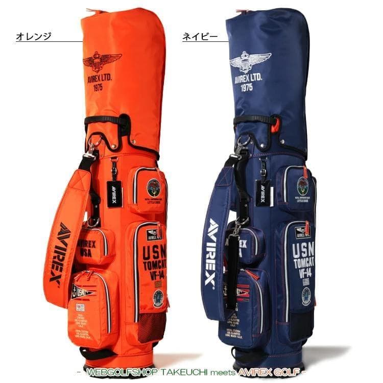 新品 AVIREX アヴィレックスゴルフ キャディバッグ モスグリーン