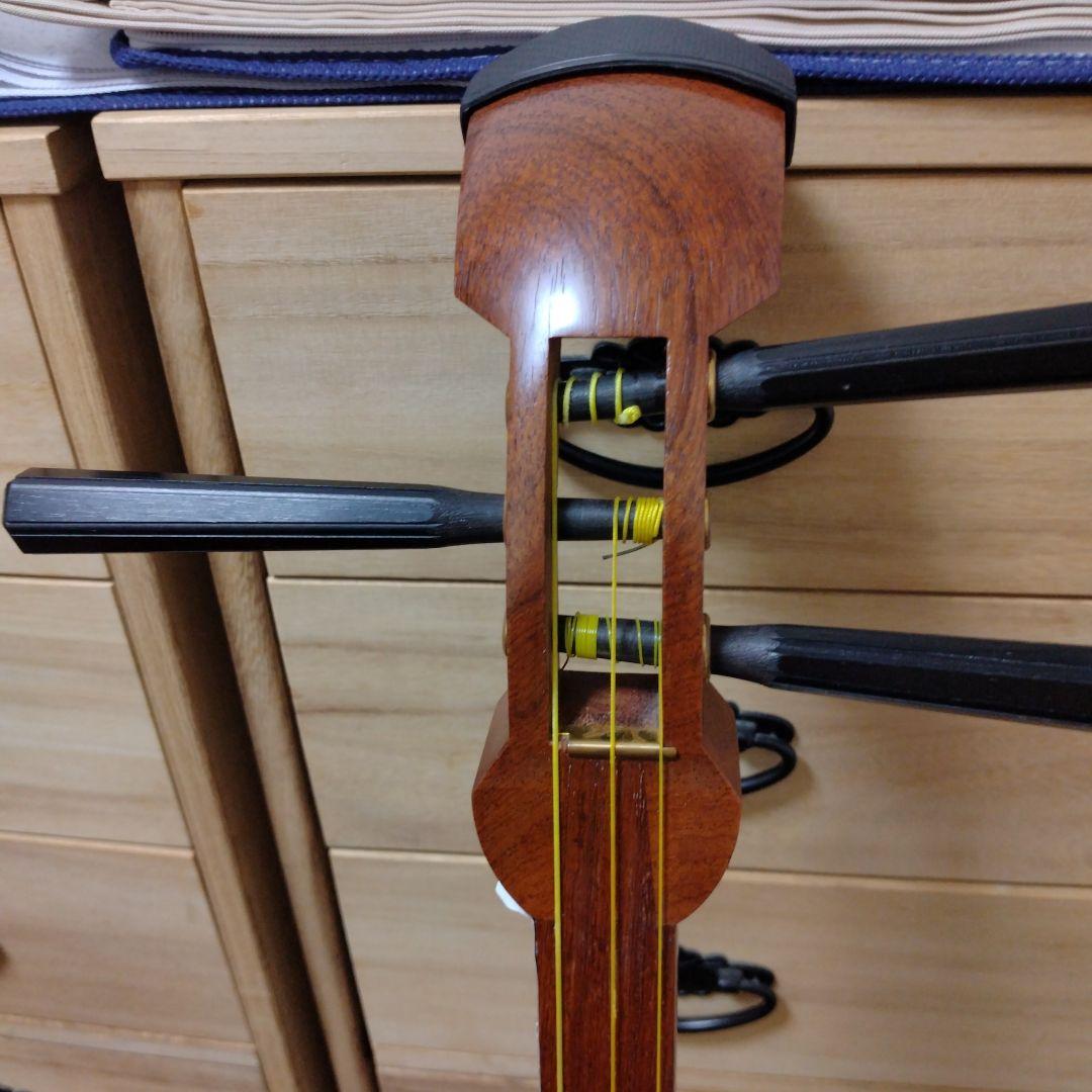 長唄三味線 花梨 細棹 初心者セット 破れなし すぐ練習可