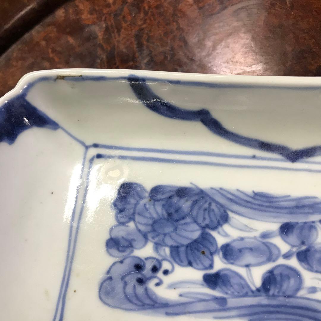 古伊万里　無傷完品　長皿　民藝　くらわんか　柿右衛門　蛸唐草　切込　染付　波佐見