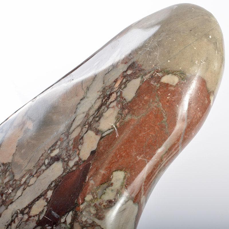 天然石　鑑賞石　置物　重さ約1.5kg　唐木台付　V　R6348