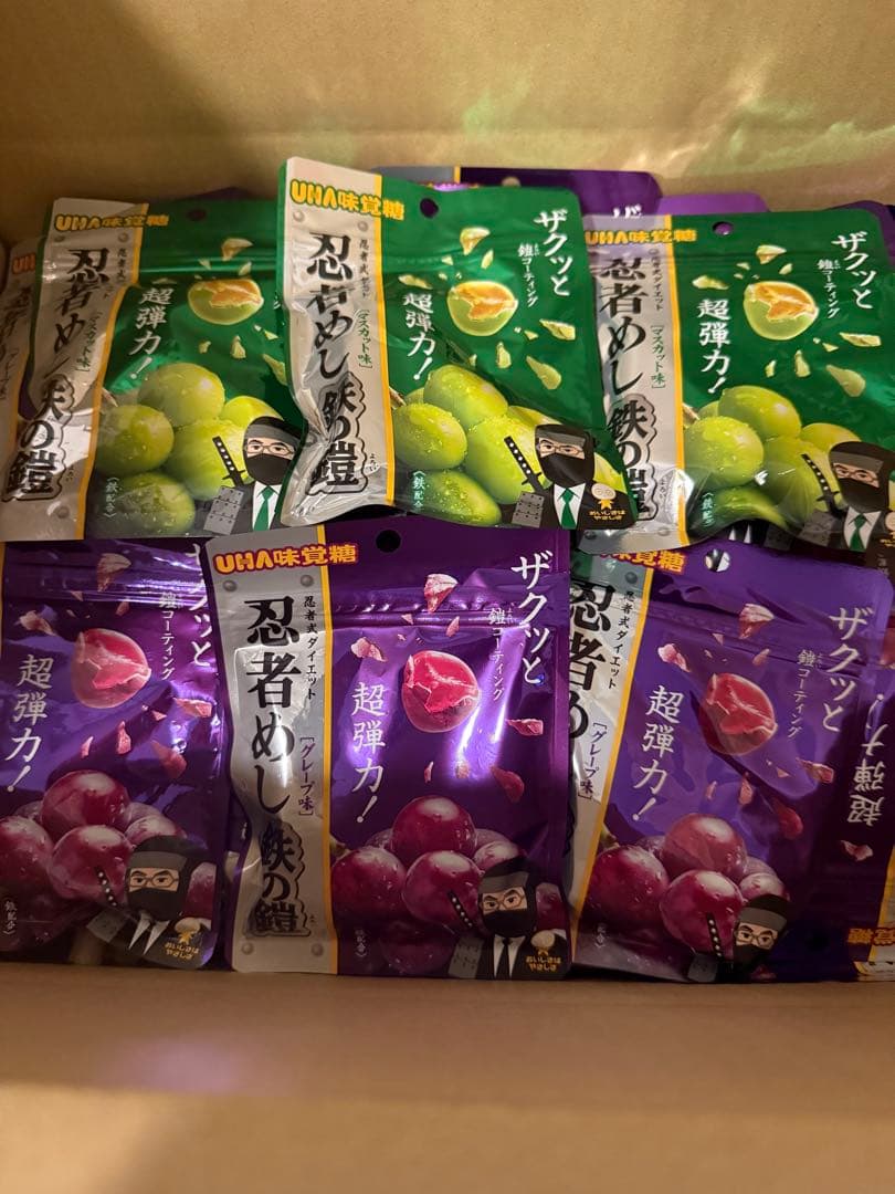 忍者めし 鉄の鎧 グレープ味 80袋 マスカット3袋UHA味覚糖
