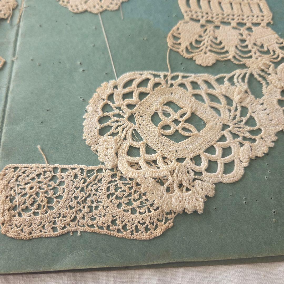 フランス　アンティーク　サンプラー　クロッシェレース