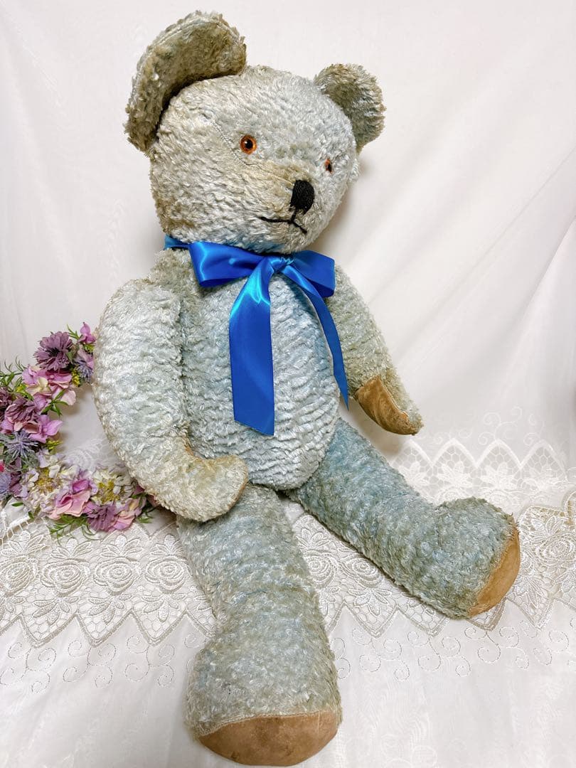 2/18 チャーリー様　✨レア✨❤️特大❤️ブルーのアンティークベア