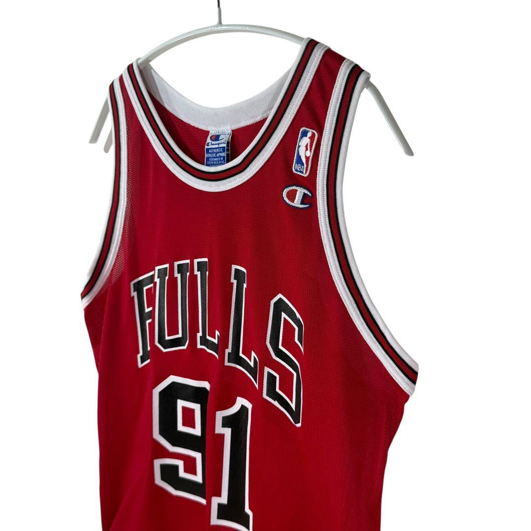 90s Champion NBA ブルズ ロドマン 91 バスケシャツ 40 赤