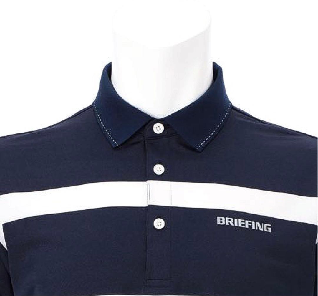 BRIEFING GOLF PANEL STRIPE POLO（NAVY／ M）