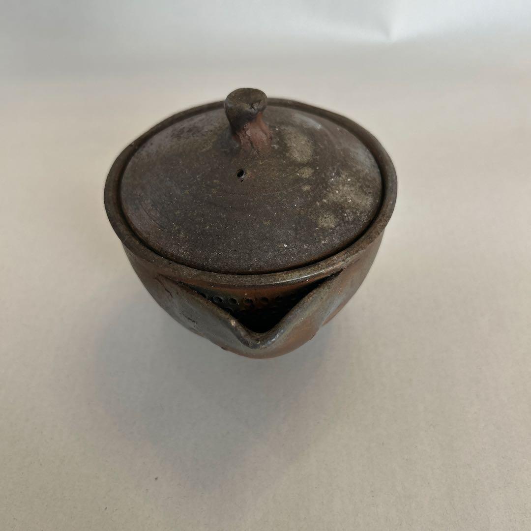 『値引き』【珍しい】備前焼　人間国宝　藤原啓　作　宝瓶　急須