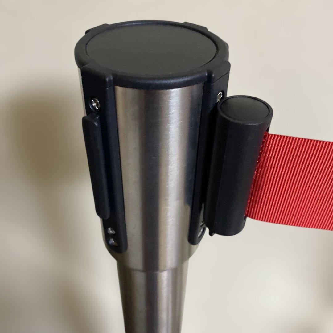 ベルトリールパーティション２本セットレッド間仕切り順路案内入場規制　送料込み！