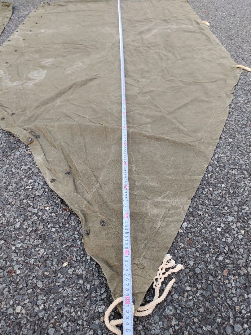 米軍 軍幕 US パップテント 2枚、ペグ10本、ポール2本