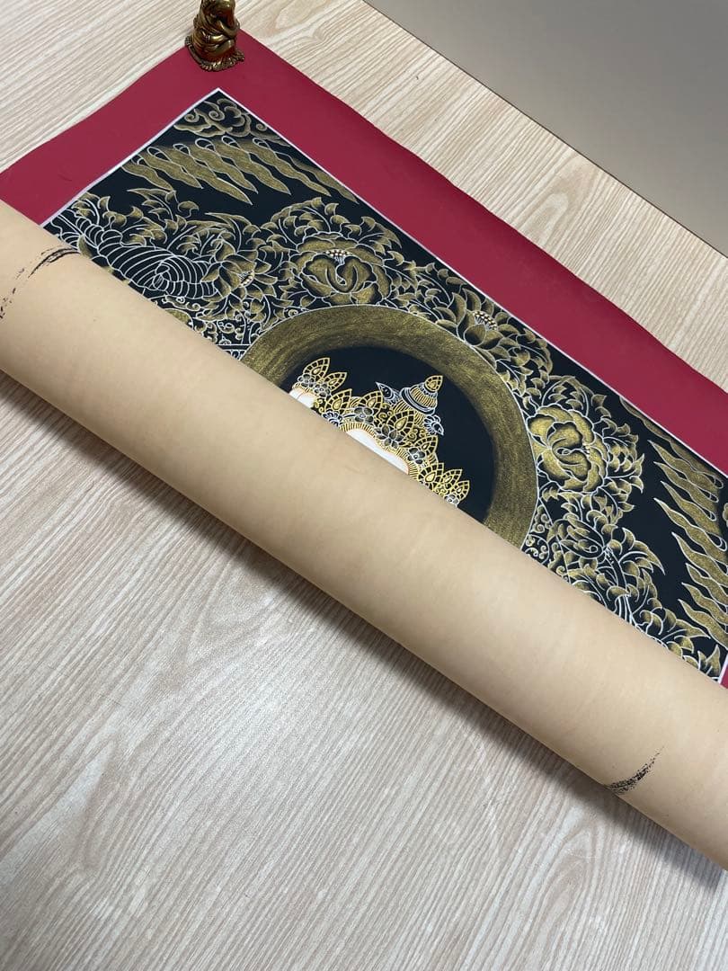 《 チベット密教　1点物 》 手描き　曼荼羅　大日如来　秘仏　至宝　仏教　密教