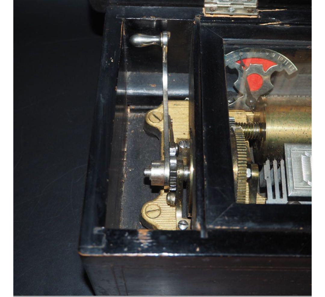 送料無料博物館級19世紀半ば頃スイス製オルゴール　稼働品幅48ｃｍ重8.3ｋｇ★