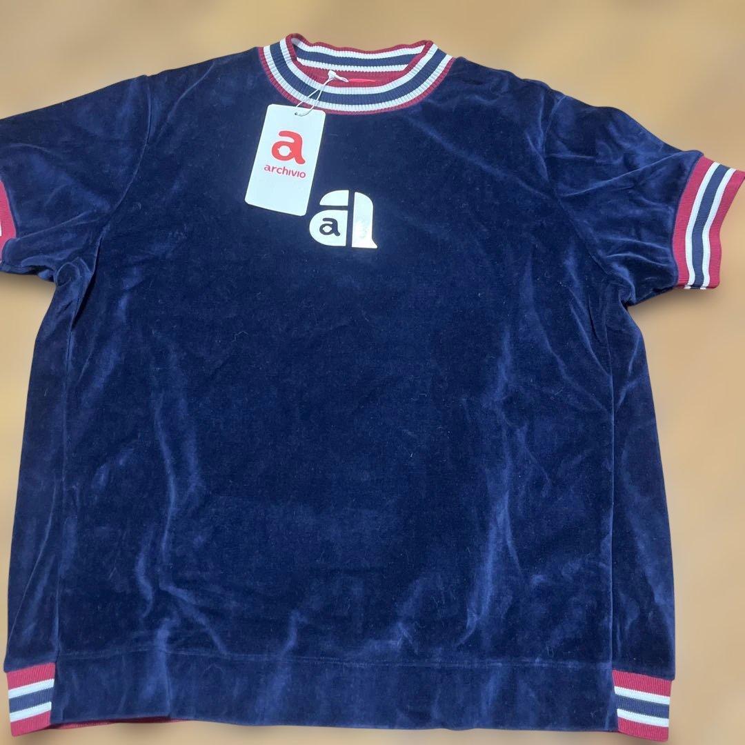 アルチビオ　ネイビー　ベロア半袖トップス　サイズ40