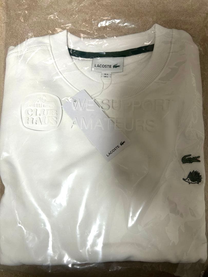 メンズウェア CLUBHAUS LACOSTE Crew Sweat White L